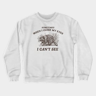 Sometimes When I Close My Eyes I Can't See T Shirt, Vintage Drawing T Shirt, Cartoon Meme Crewneck Sweatshirt